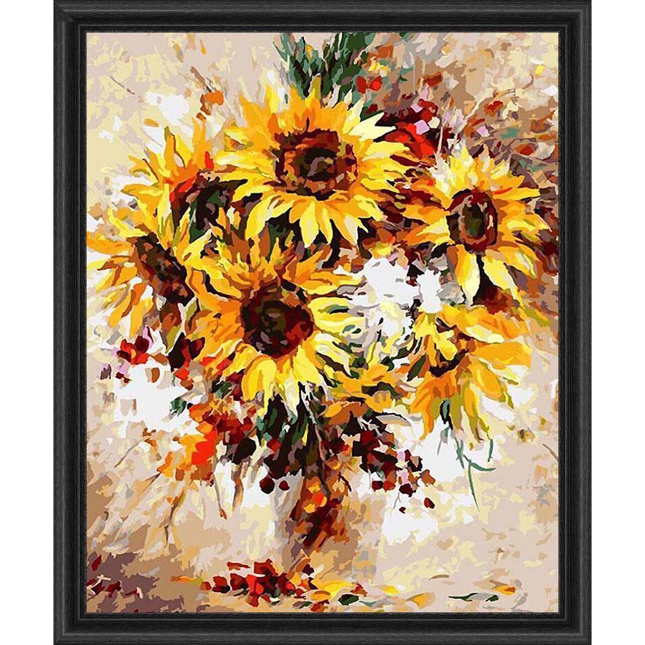 Adbrain Sunflower Burst Kit & Frame Paint by Number Kit